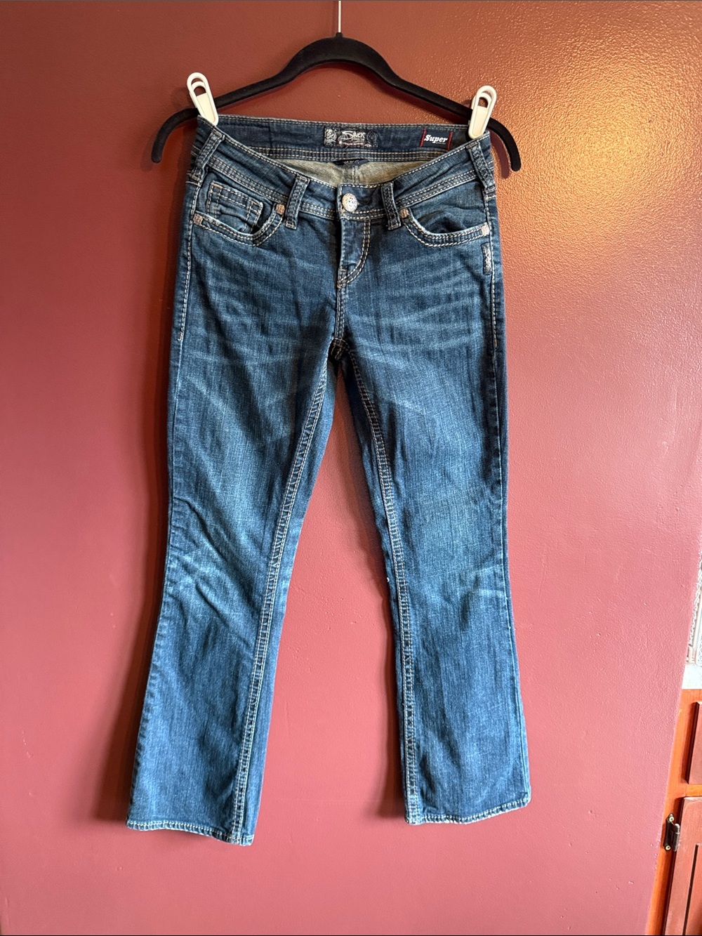 Aiko Boot-Cut Jeans in Blue Denim with Fading